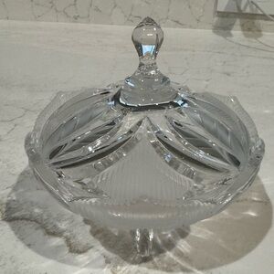 Vintage Crystal Candy Dish with Lid